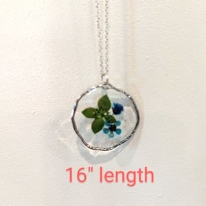 NEW Handmade pressed flower necklaces.